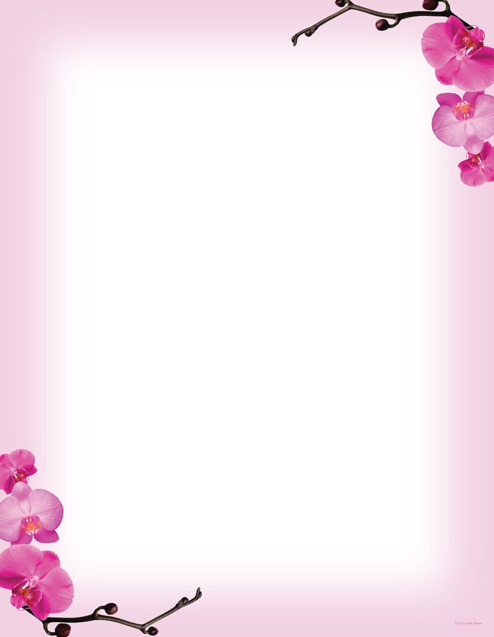 Great Papers! Pink Orchids Stationery Letterhead, Invitations and Announcements, Printer Friendly, 8.5"x11", 80 Pack